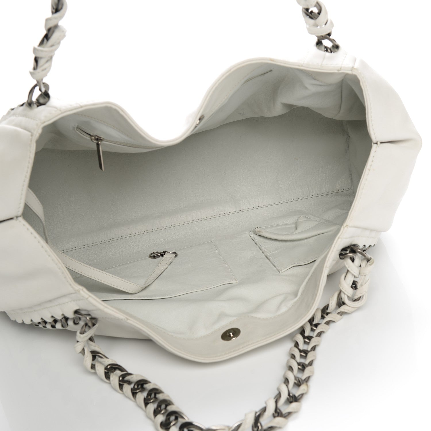 Chanel Calfskin Large East West Modern Chain Tote White 5 of 11