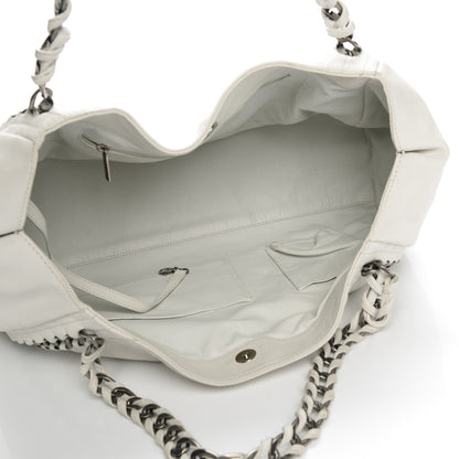 Chanel Calfskin Large East West Modern Chain Tote White 5 of 11