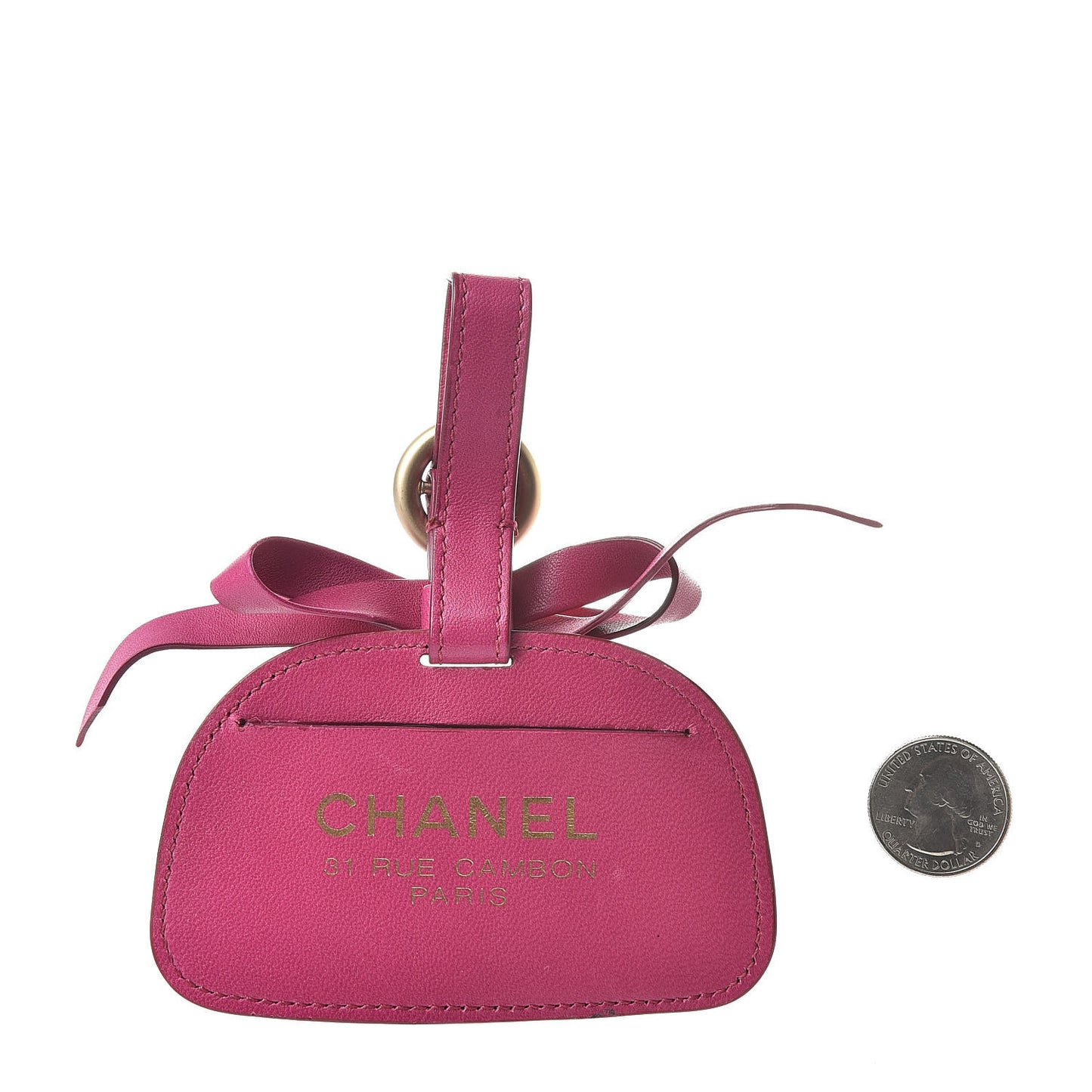 Lambskin Luggage Tag Pink