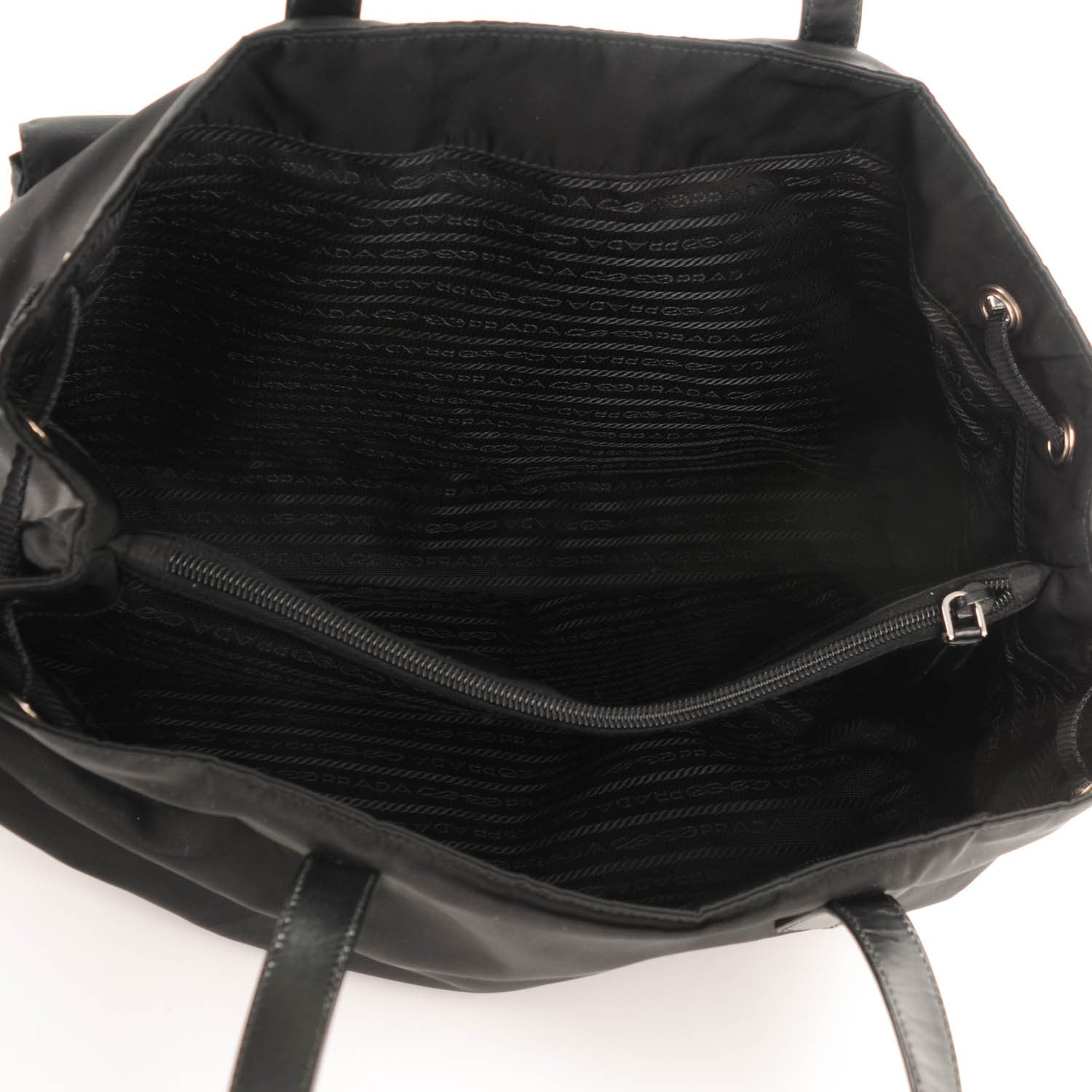 Prada Nylon Vela Shopping Tote Black 5 of 7
