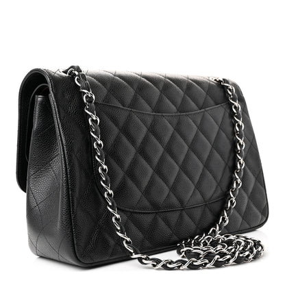 Chanel Caviar Quilted Jumbo Double Flap Black 3 of 12