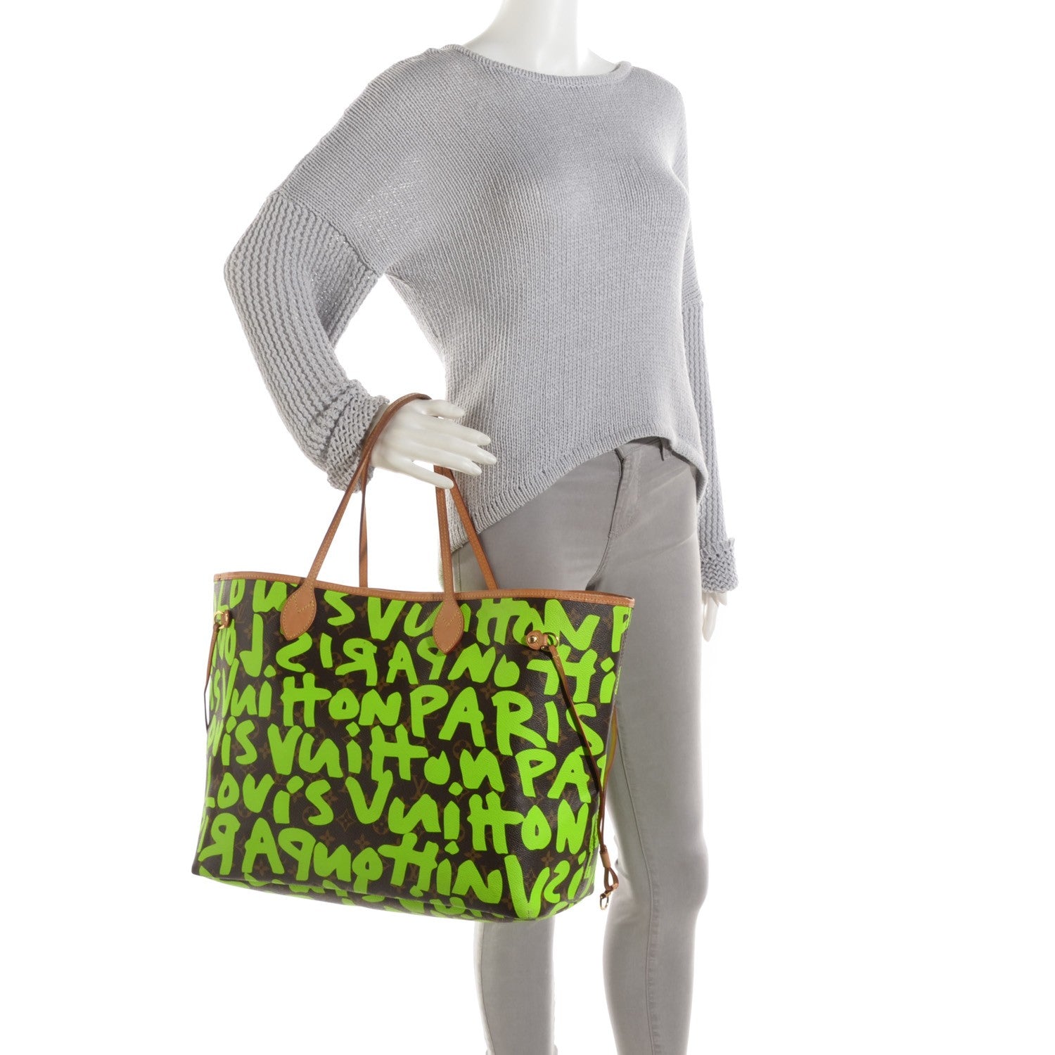 Louis Vuitton Monogram Graffiti Neverfull GM Green 2 of 8