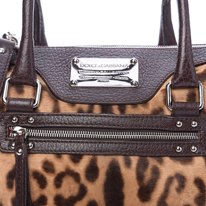 Dolce & Gabbana Calf Hair Leopard Print Miss Easy Way Satchel Naturale 7 of 9