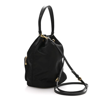 Prada Re-Nylon Saffiano Duet Bucket Crossbody Bag Black Black 2 of 11