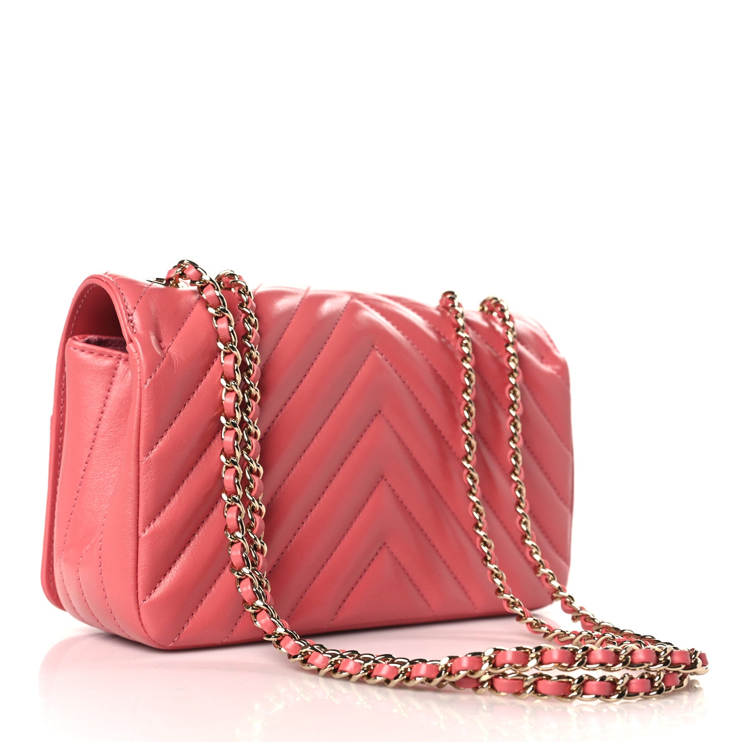 Chanel Calfskin Chevron Quilted Mini Statement Flap Pink 3 of 10