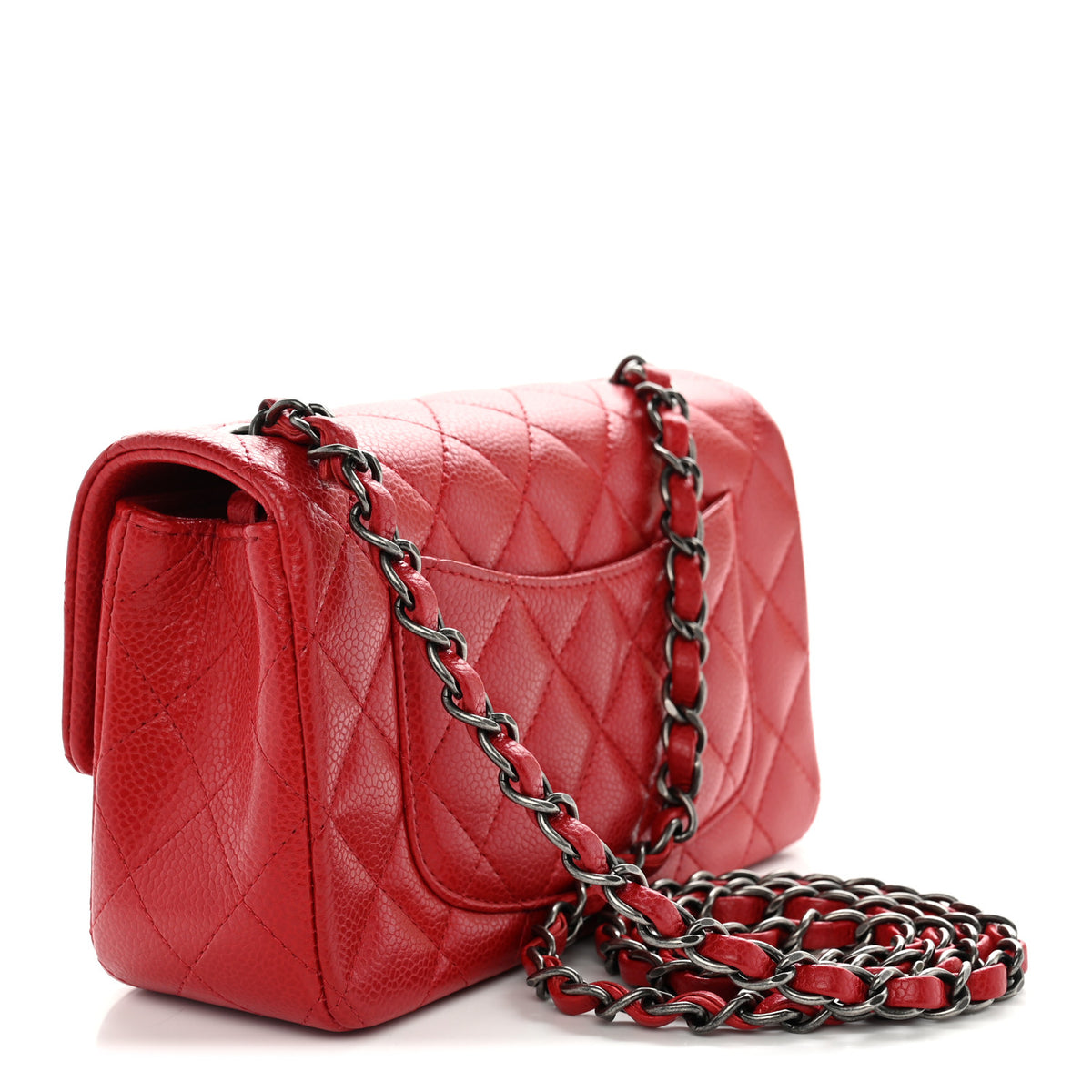 Chanel Caviar Quilted Mini Rectangular Flap Red 3 of 11