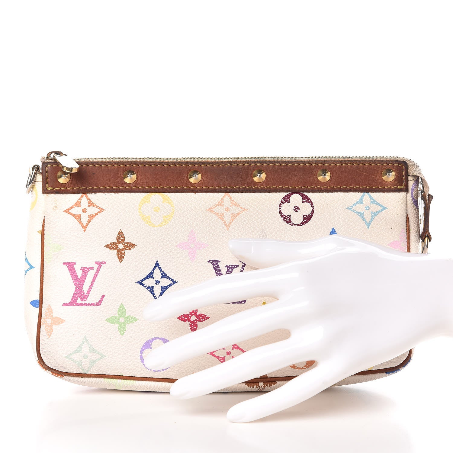 Louis Vuitton Monogram Multicolor Pochette Accessories White 2 of 9