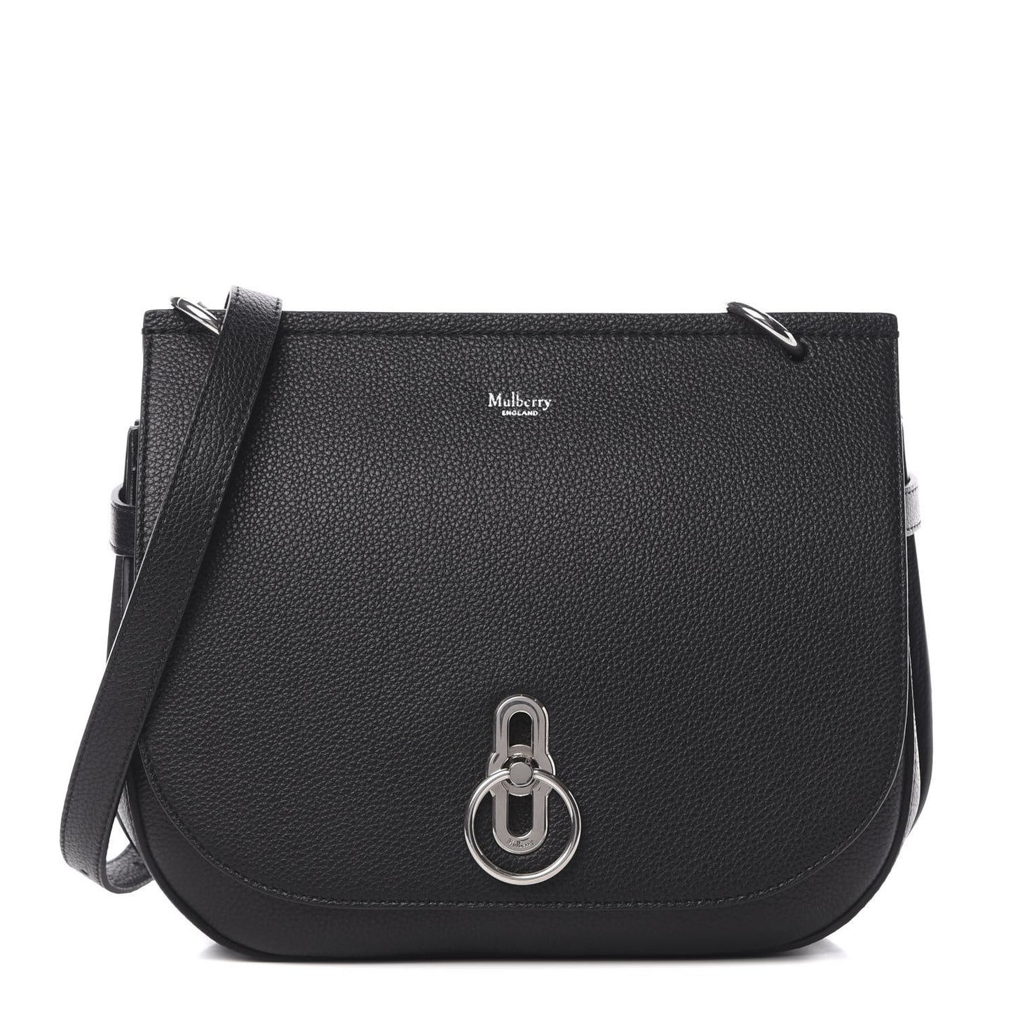 Small Classic Grain Calfskin Amberley Satchel Black