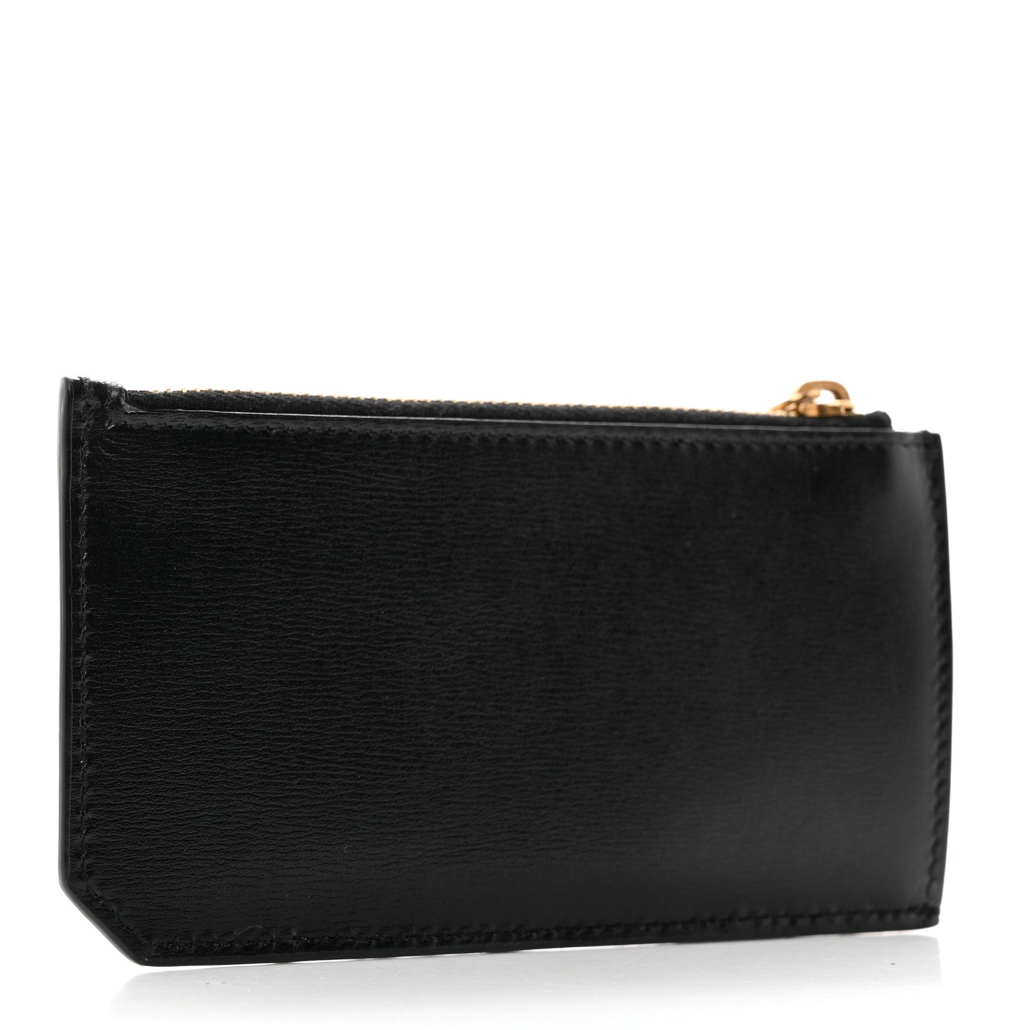 Saint Laurent Grained Calfskin Monogram 5 Fragments Zip Pouch Card Holder Black 3 of 7