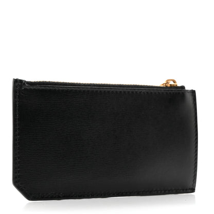Saint Laurent Grained Calfskin Monogram 5 Fragments Zip Pouch Card Holder Black 3 of 7