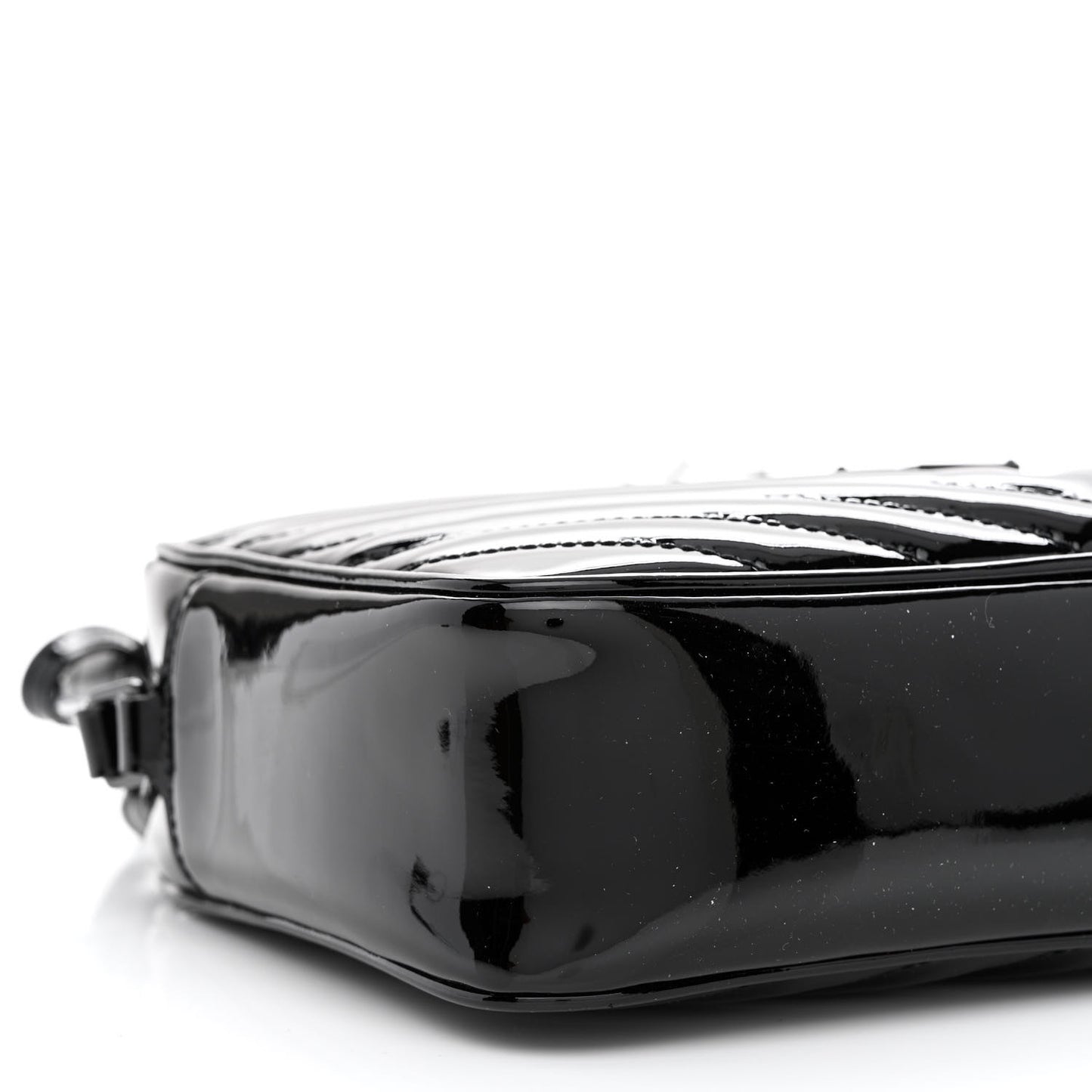 Patent Calfskin Matelasse Monogram Lou Camera Bag Black