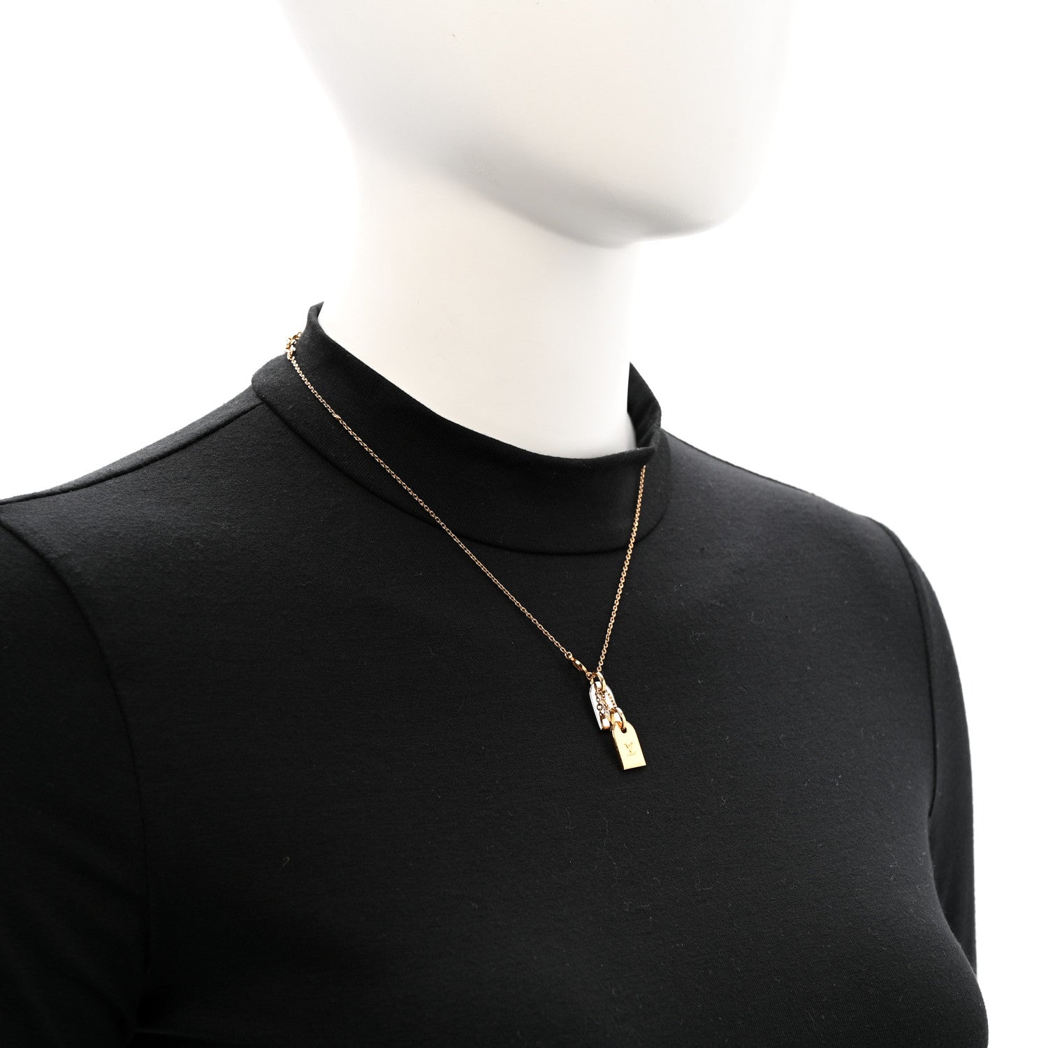 Louis Vuitton Nanogram Name Tag Necklace Gold 2 of 6