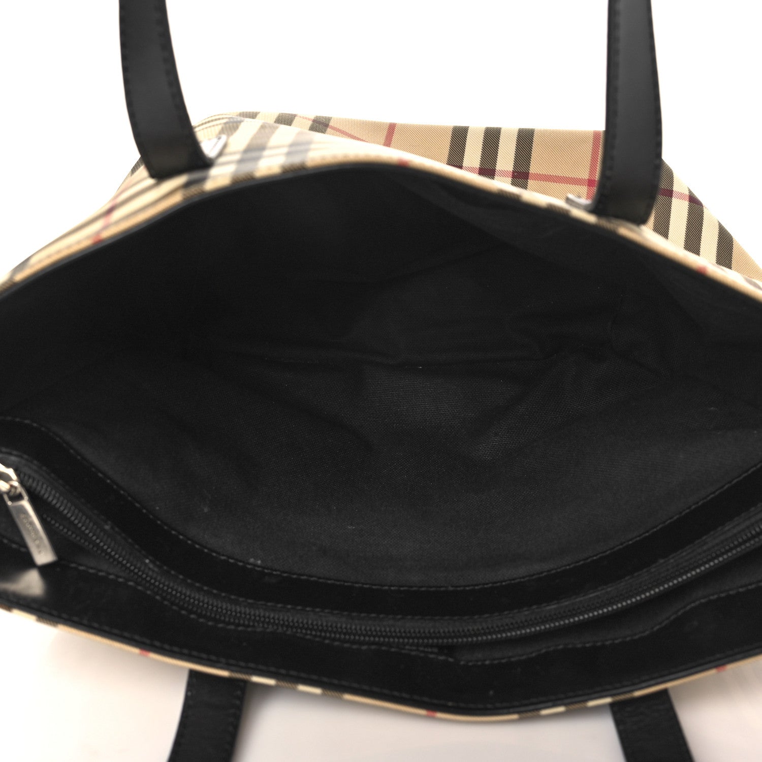 Burberry Canvas House Check Tote Black 4 of 7