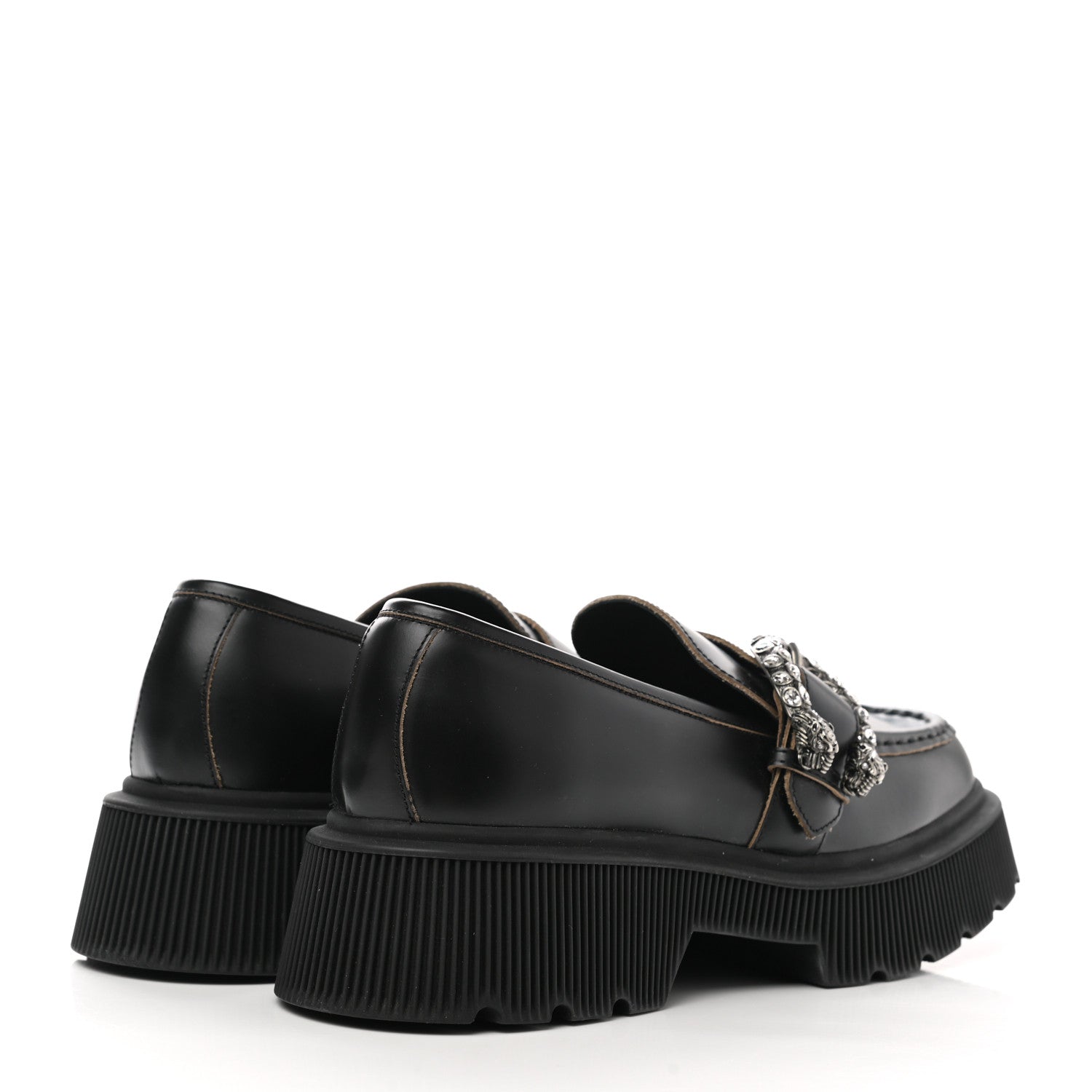 Gucci Cordovan Lux Dionysus Hunder Loafers 40.5 Black 4 of 9