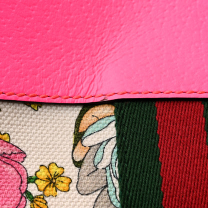 Gucci Canvas Flora Large Rajah Chain Tote White Multicolor Fuxia Fluo 14 of 16
