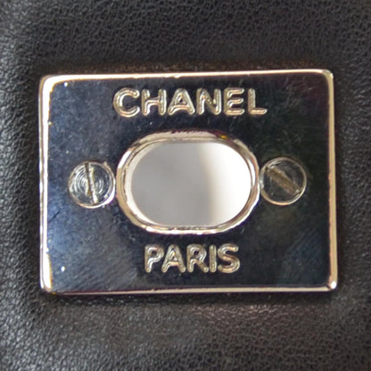 Chanel Calfskin Quilted Large Cambon Flap Black White 7 of 11