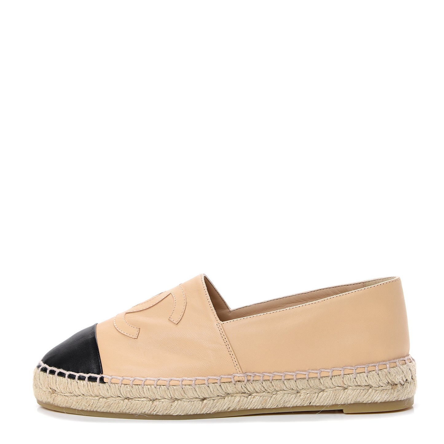 Lambskin CC Espadrilles 38 Beige Black