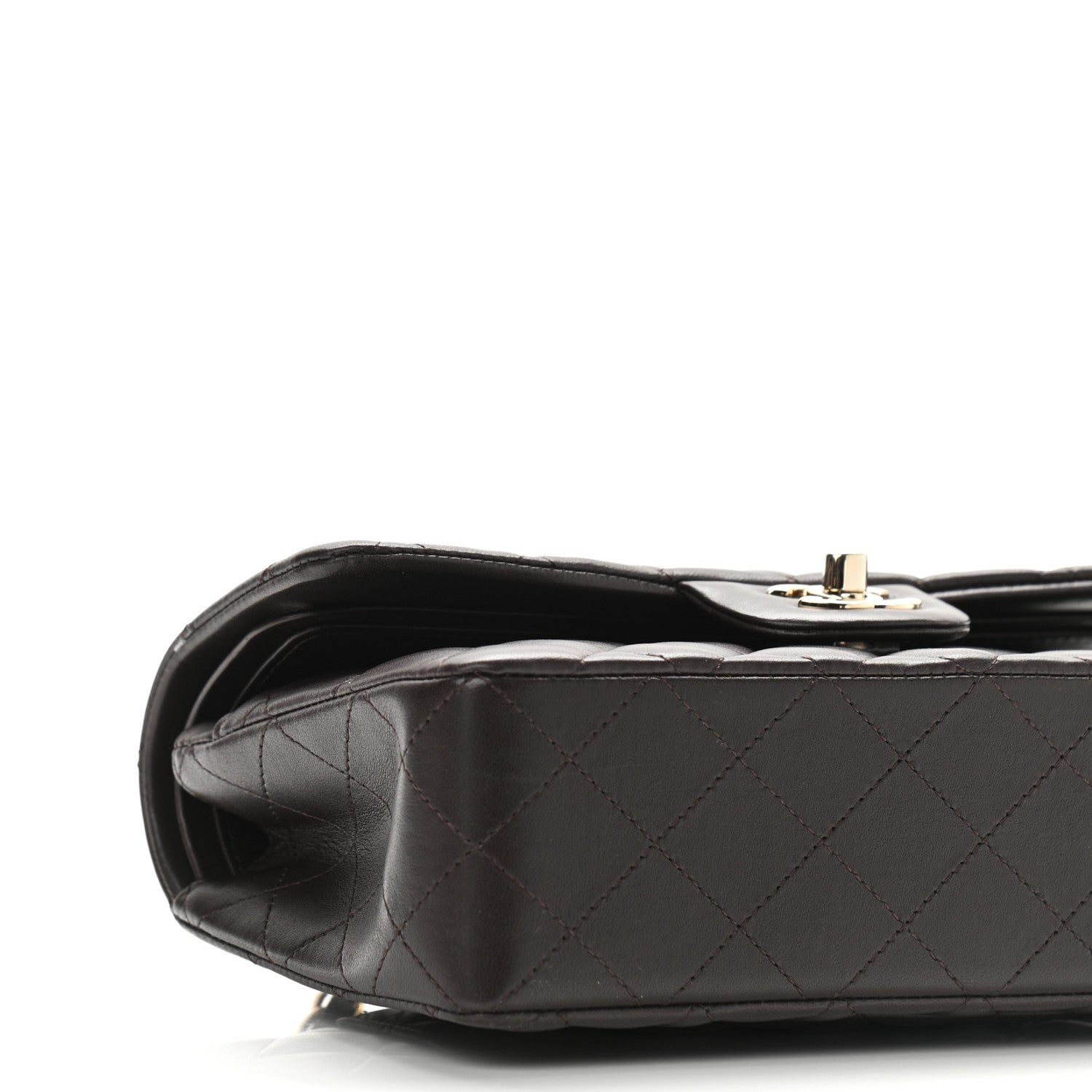 Chanel Lambskin Quilted Small Double Flap Dark Brown 9 of 11