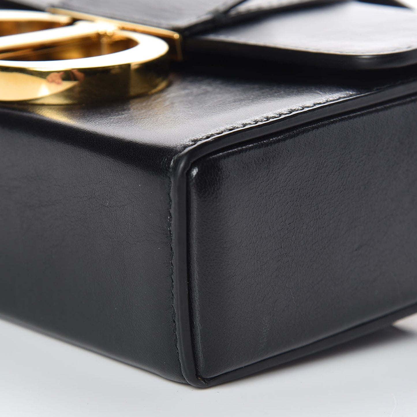 Crackled Lambskin 30 Montaigne Box Bag Black