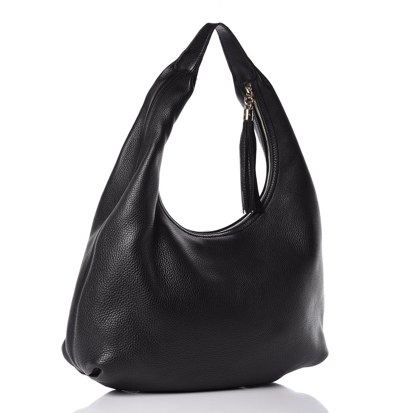 Pebbled Calfskin Soho Hobo Black