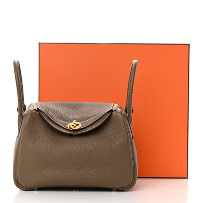 Hermes Taurillon Clemence Lindy 26 Etoupe 12 of 12