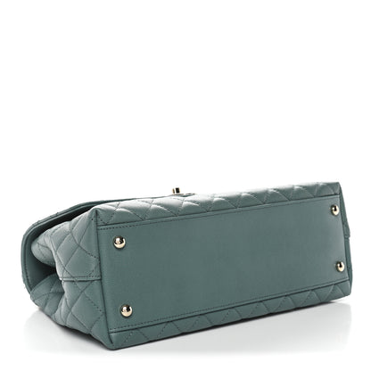 Chanel Caviar Lizard Quilted Small Coco Handle Flap Green 4 of 11