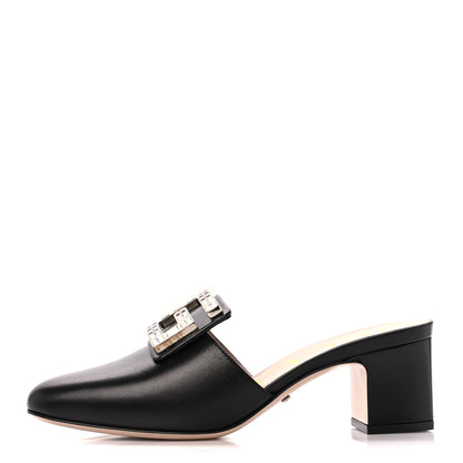 Gucci Malaga Kid Crystal Square G Madelyn 60mm Mules 36.5 Black 1 of 10