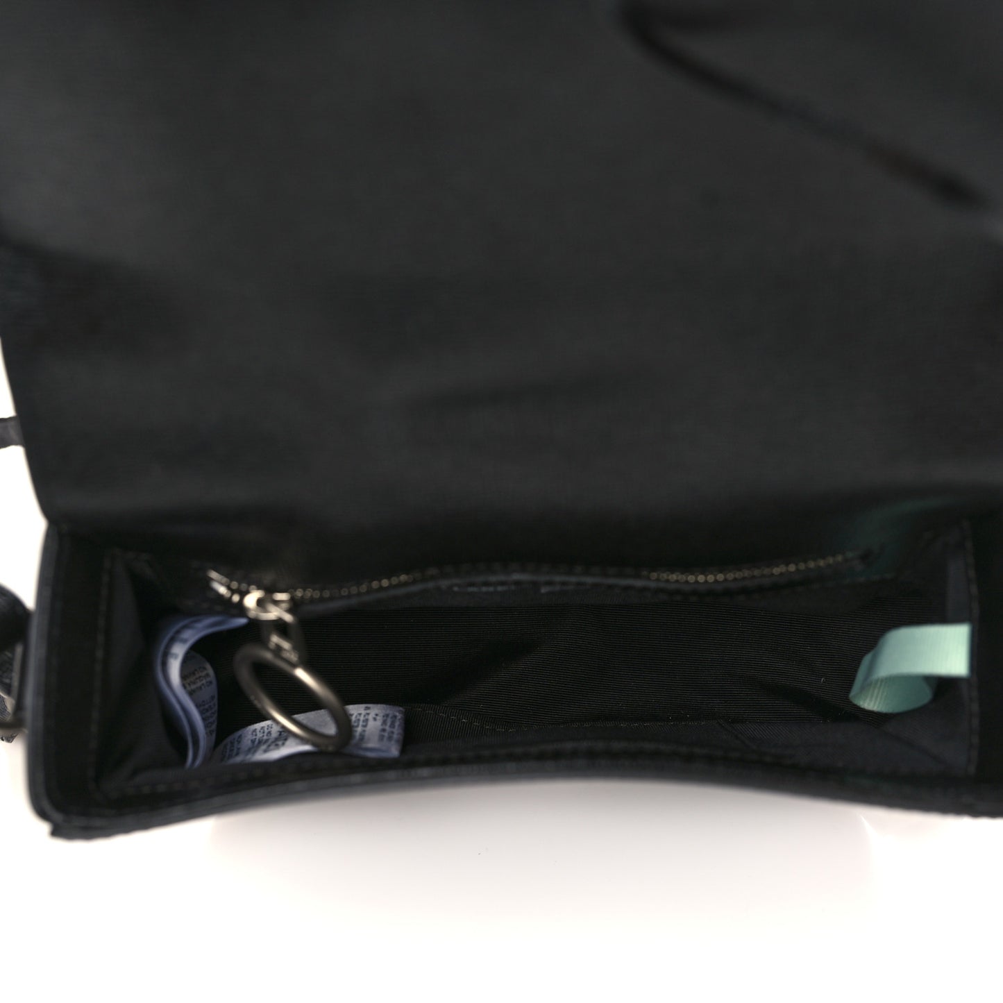 Saffiano For Display Only Binder Clip Shoulder Bag Black