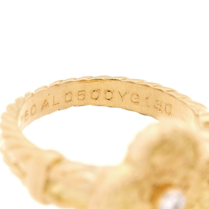 Van Cleef & Arpels 18K Yellow Gold Diamond Vintage Alhambra Ring 50 5.25 5 of 5