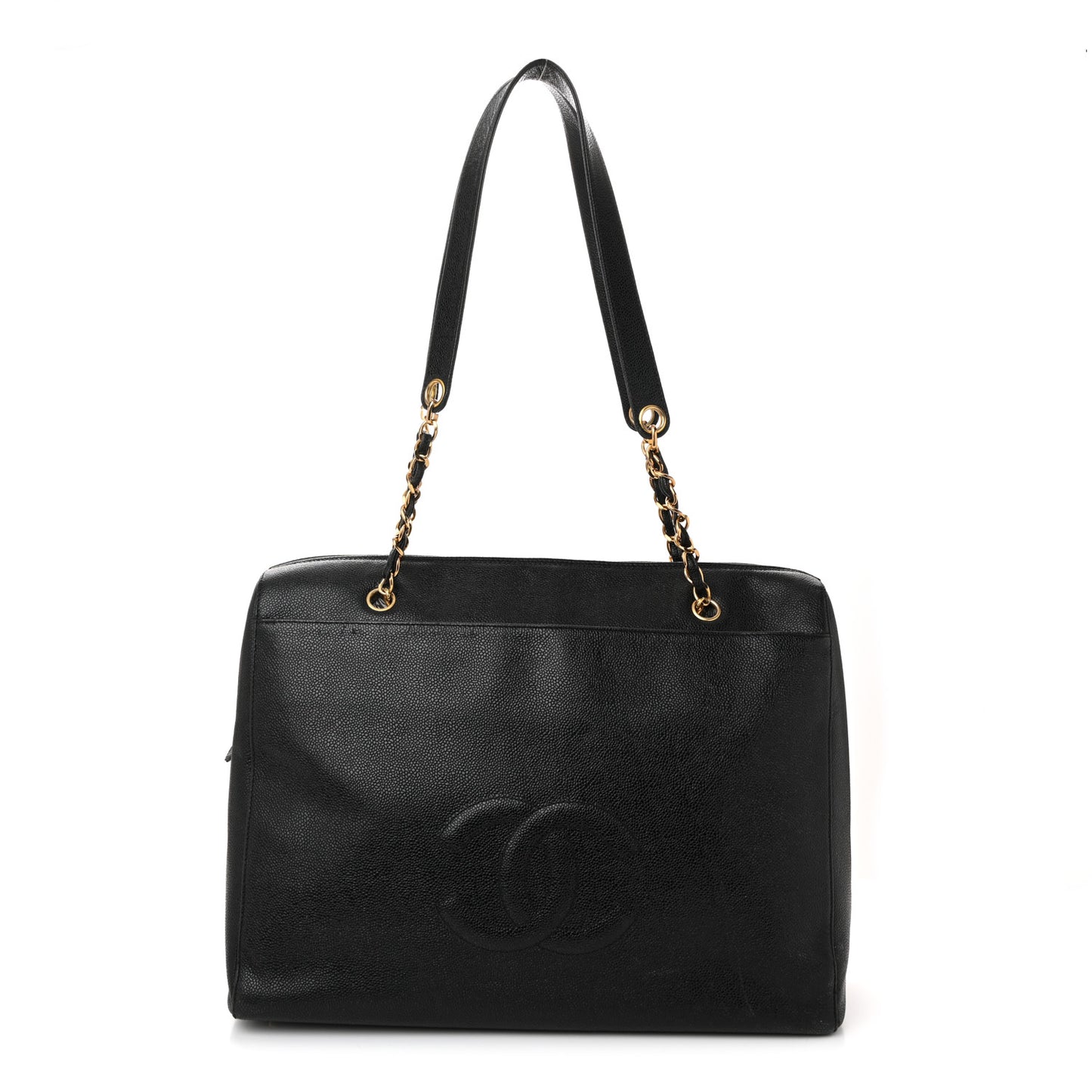 Caviar Large CC Shoulder Bag Black