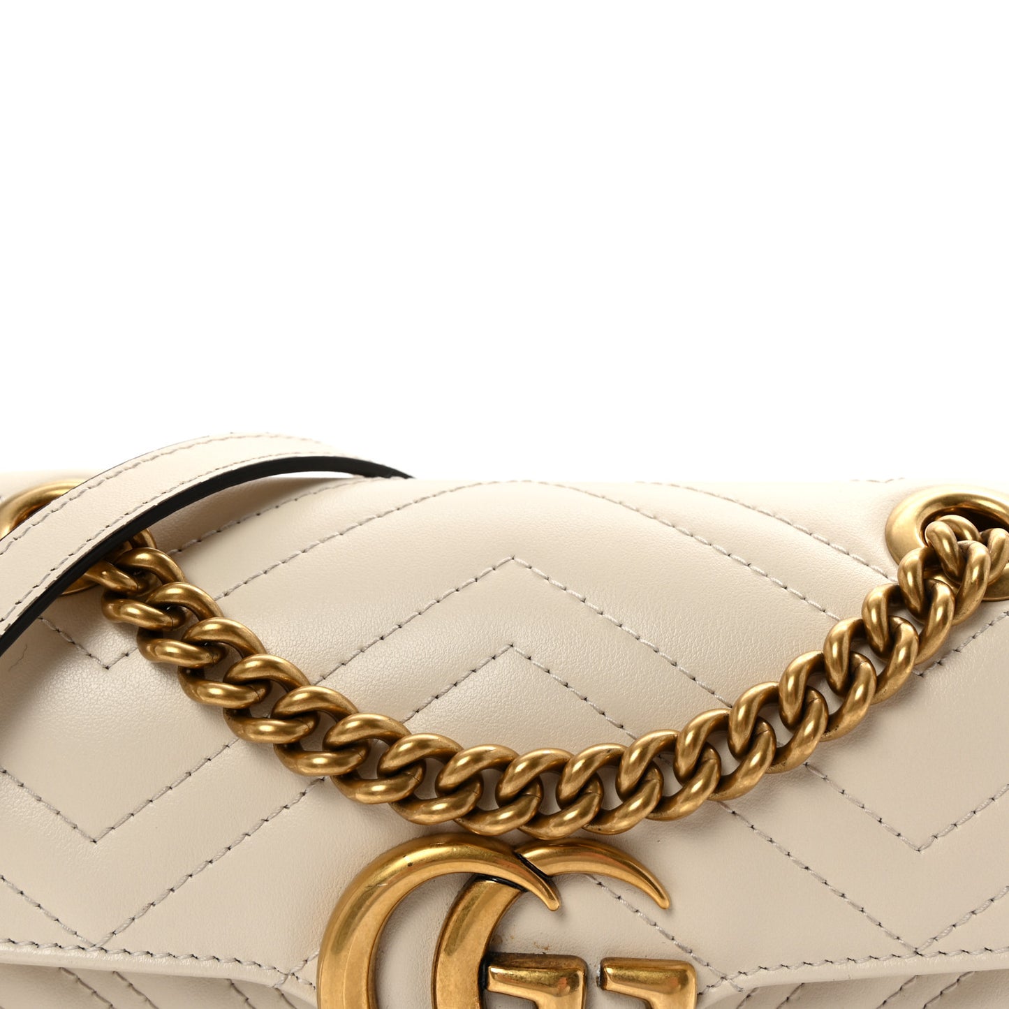 Calfskin Matelasse Mini GG Marmont Shoulder Bag White