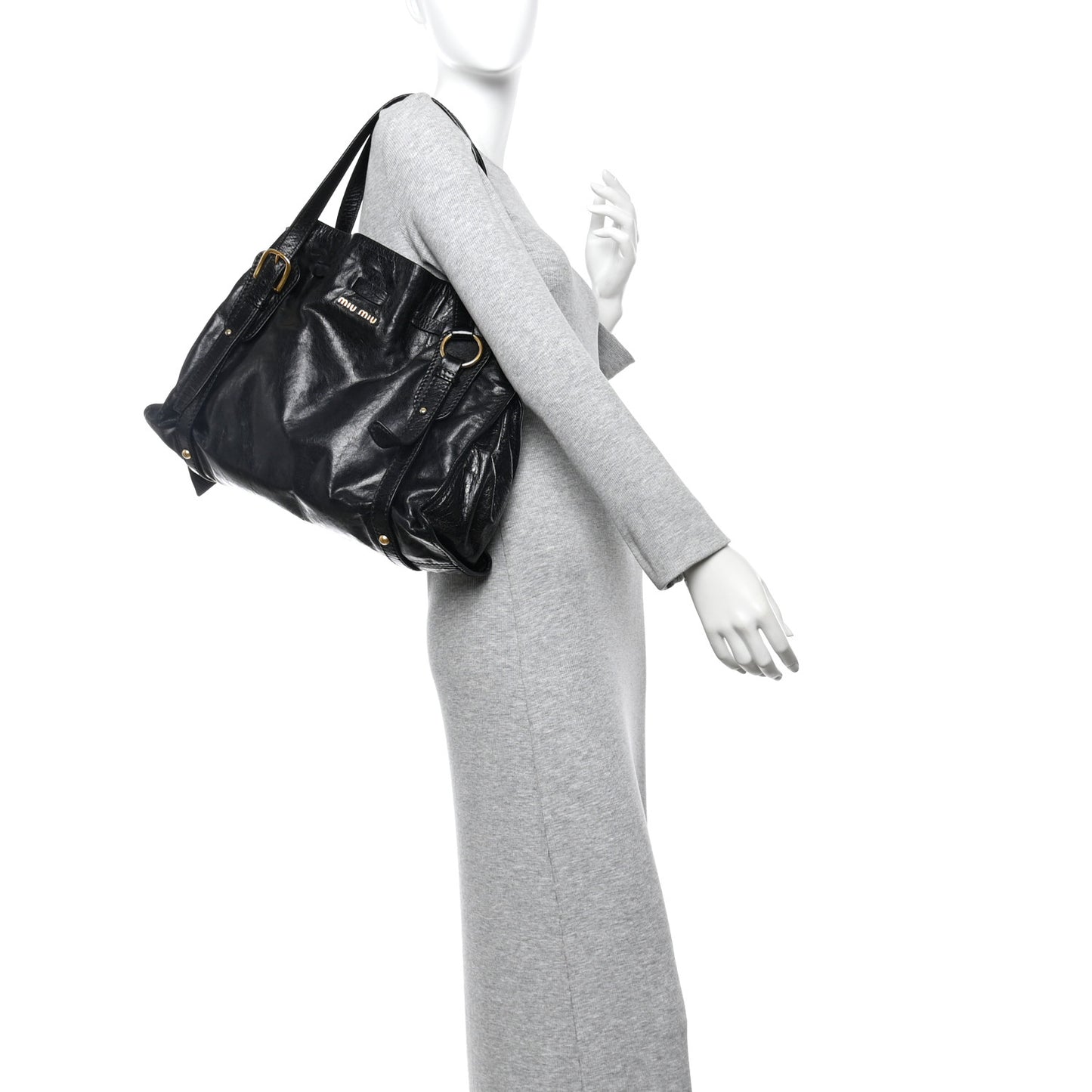 Vitello Lux Peggy Bow Tote Black