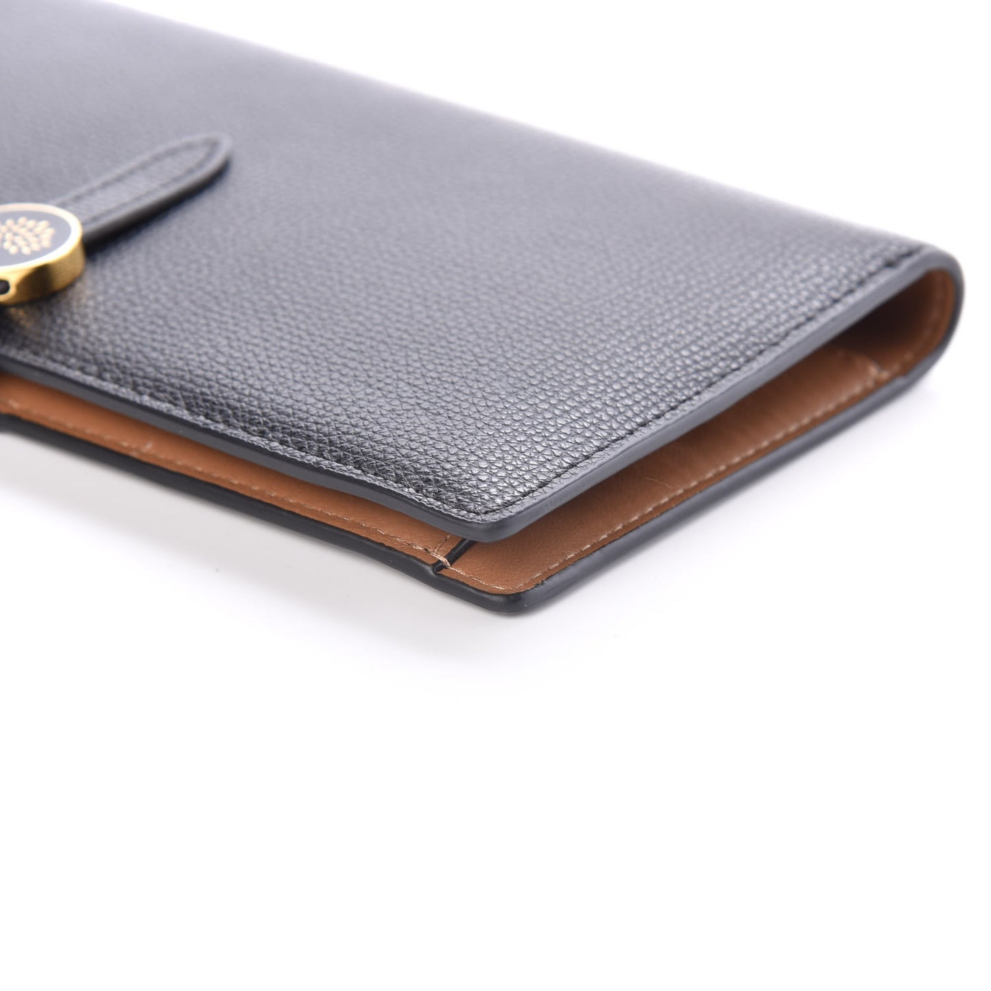 Cross Grain Calfskin Tree Long Wallet Black