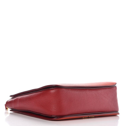 Miu Miu Goatskin Madras Shopping Tote Mandarino Rubino 5 of 10