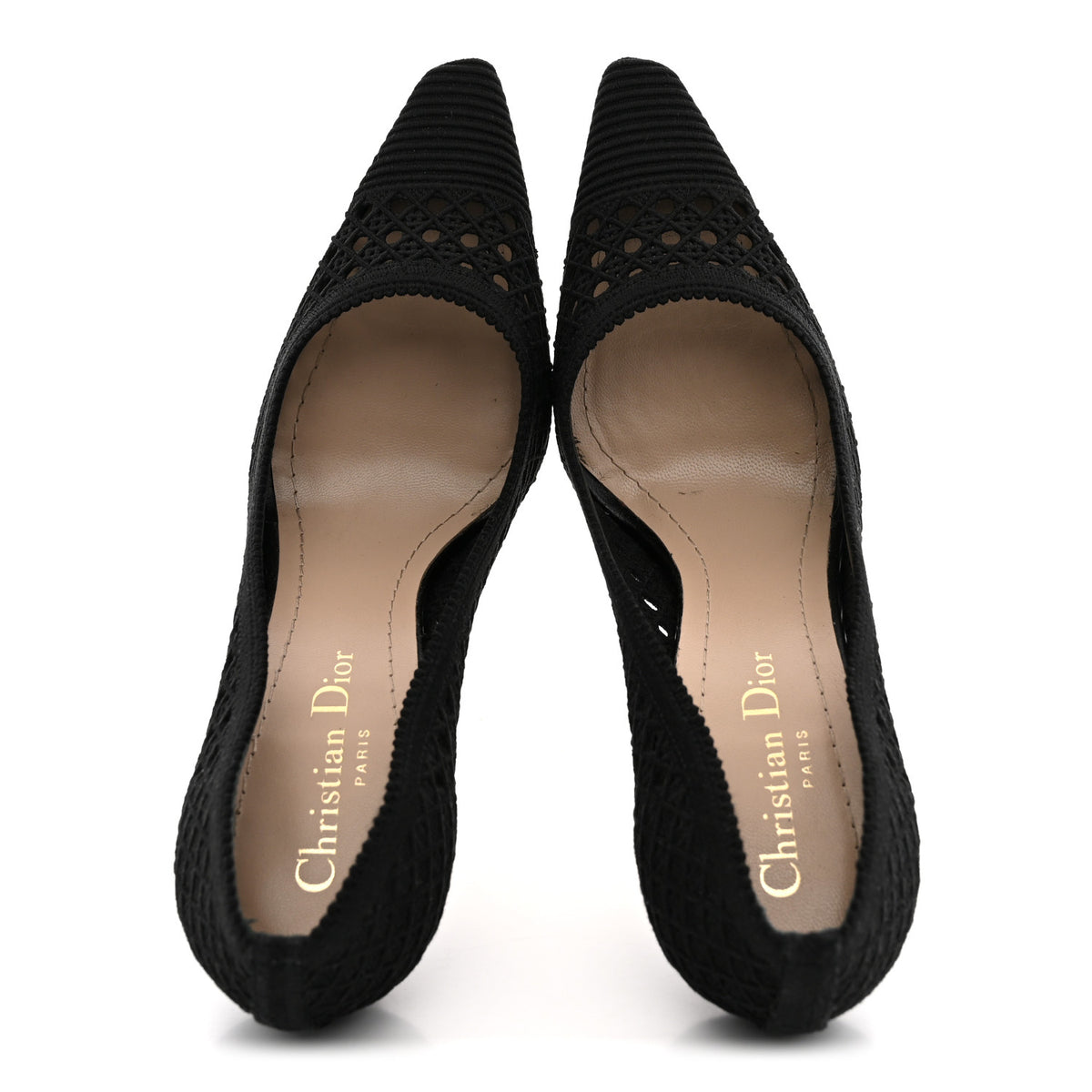 Christian Dior Mesh Cotton Cannage Dior Capture 100mm Pumps 36 Black 2 of 10