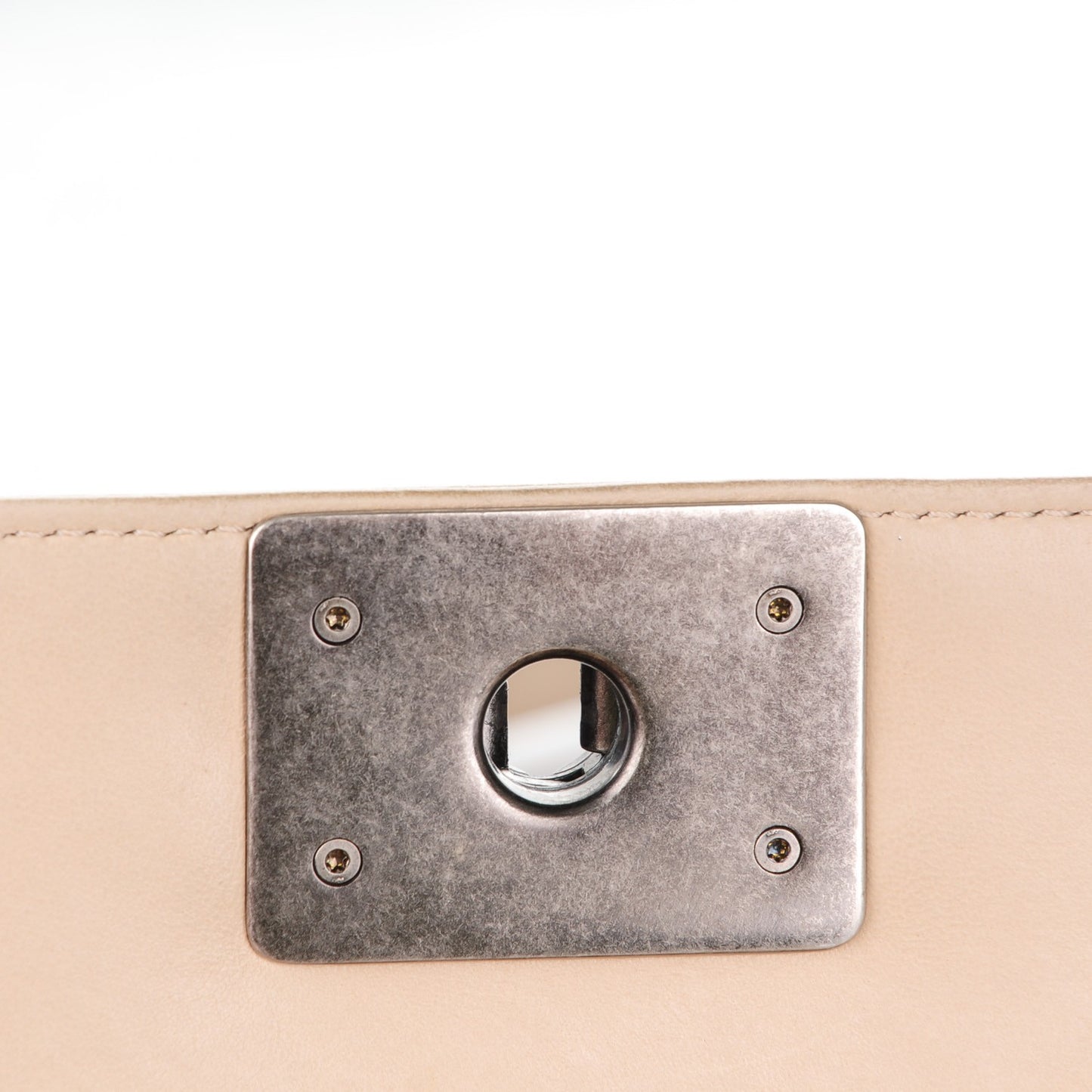 Lambskin Quilted Medium Boy Flap Beige Clair