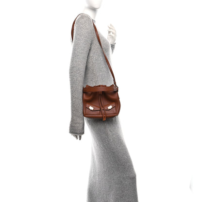 Salvatore Ferragamo Hammered Calfskin Multipocket Bucket Bag Cognac 2 of 10