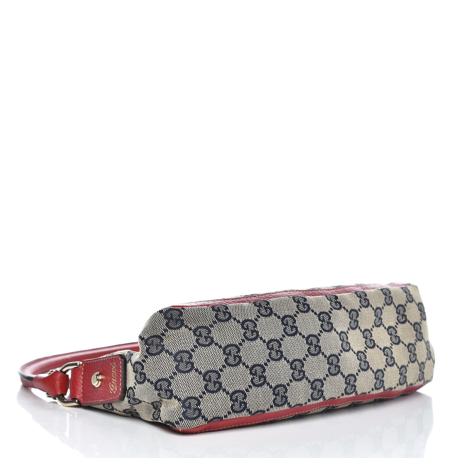 Gucci Monogram D Ring Abbey Pochette Navy Red 4 of 8