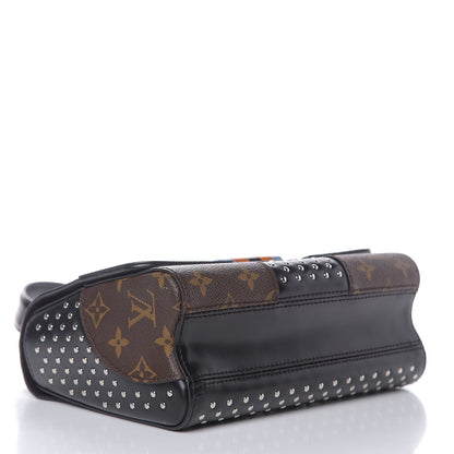 Louis Vuitton Calfskin Monogram Twist Studded Shoulder Bag MM Black 4 of 10
