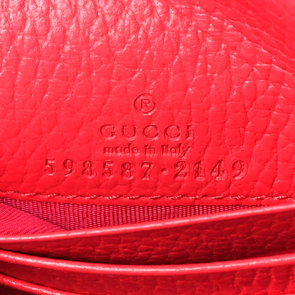 Gucci Dollar Calfskin Enamel Monochrome Medium GG Marmont Wallet Runway Coral 7 of 11