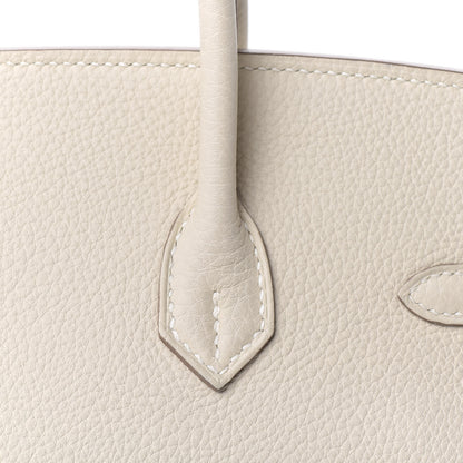Hermes Taurillon Clemence Birkin 25 Craie 8 of 33