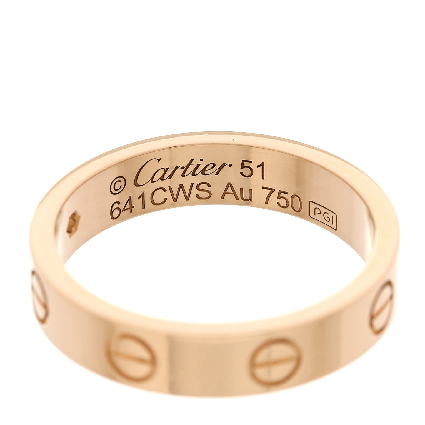 18K Yellow Gold Diamond 4mm LOVE Wedding Band Ring 51 5.75