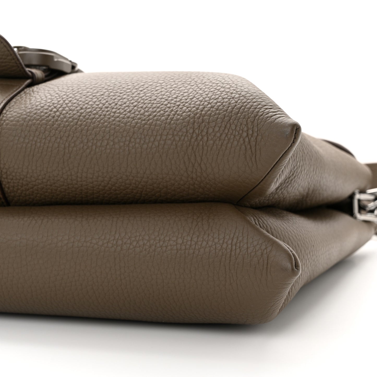 Grained Calfskin Mens Pillow Bag Khaki