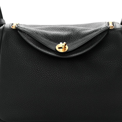 Hermes Taurillon Clemence Lindy 30 Black 8 of 11