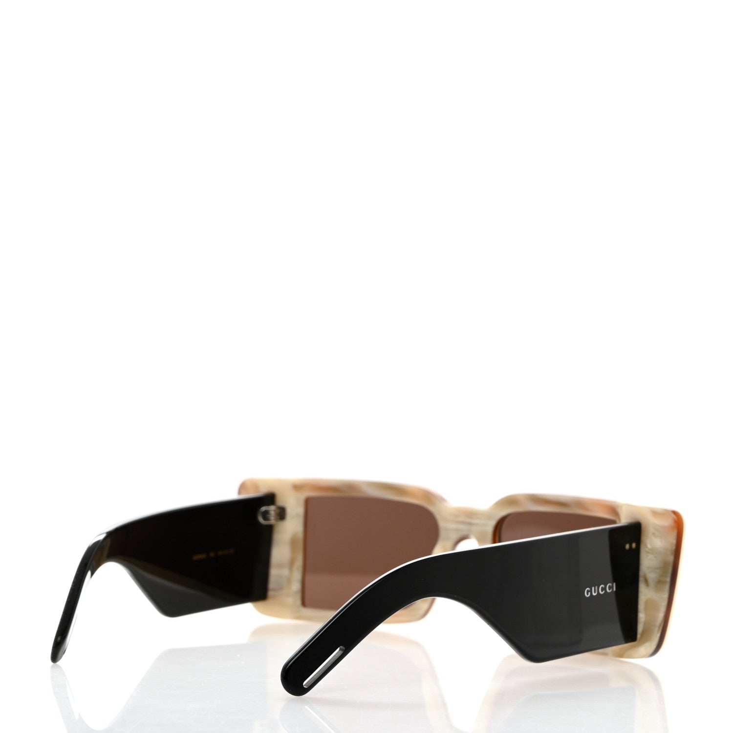 Gucci Acetate Rectangular Flap GG0543S Sunglasses White Black 4 of 8