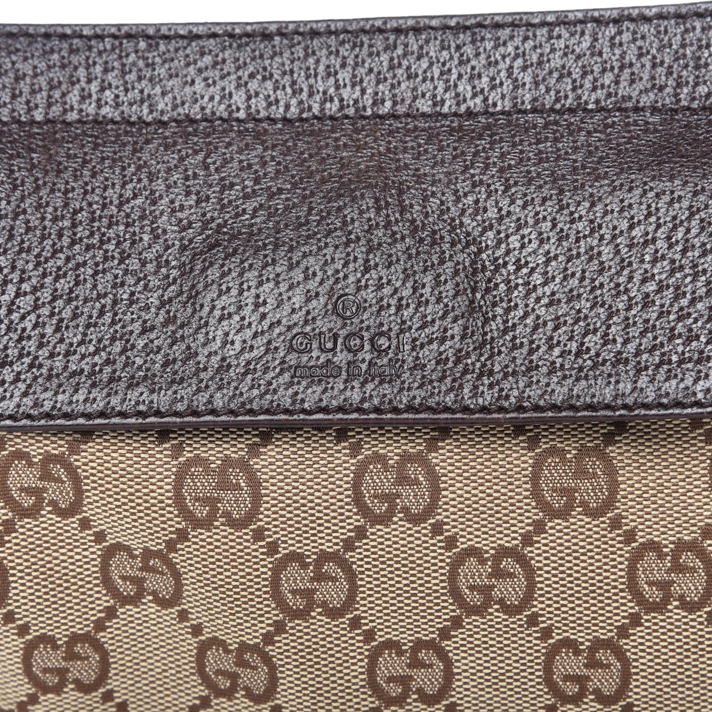 GG Monogram Double Pocket Belt Bag Dark Brown