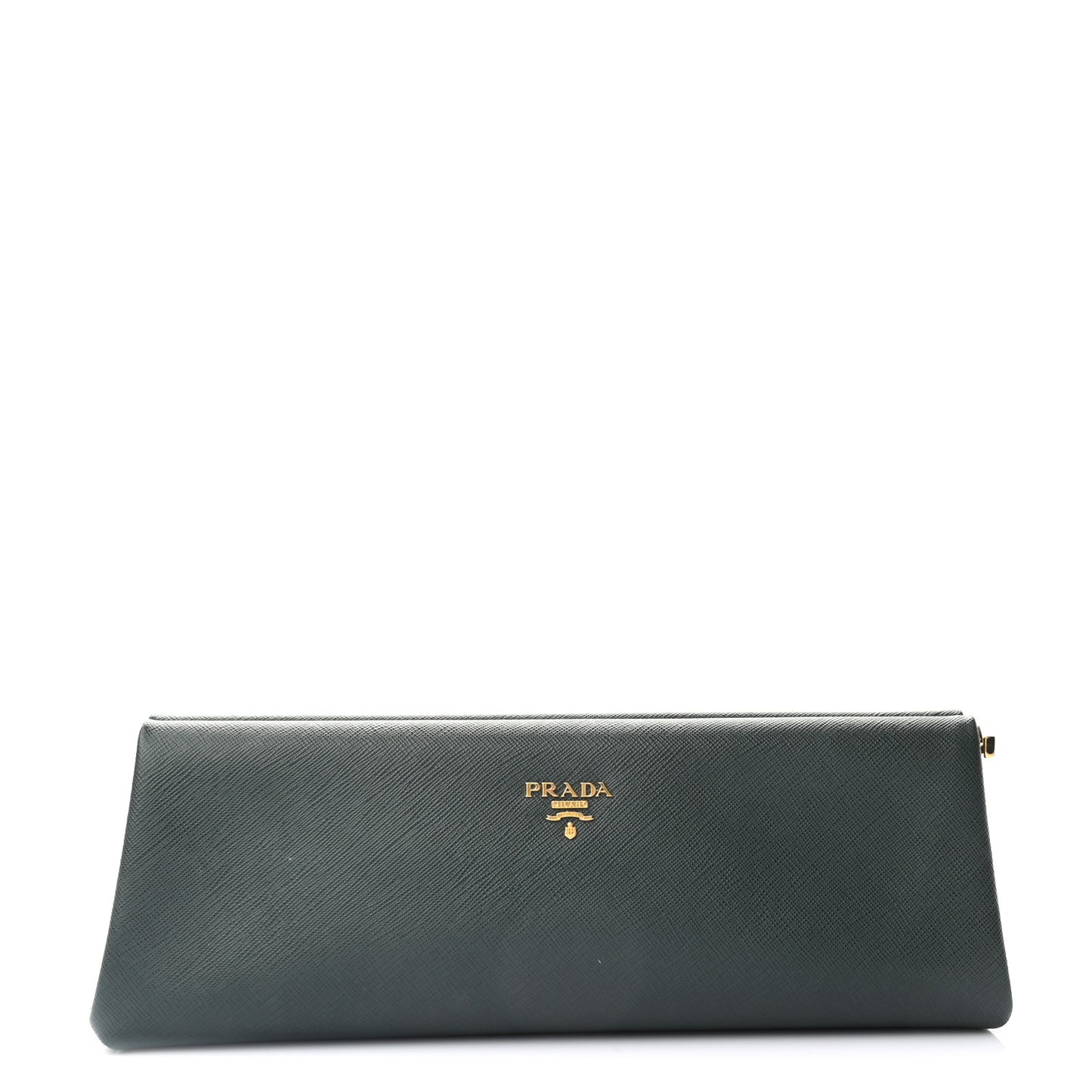 Saffiano Lux East West Frame Clutch Smeraldo