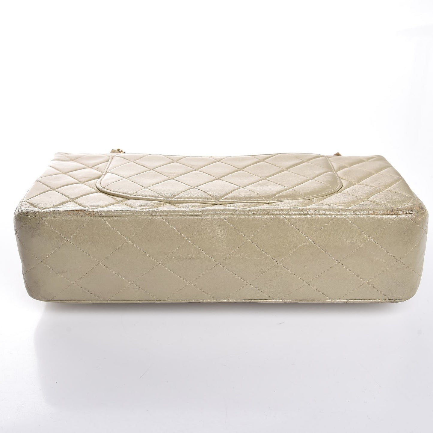Lambskin Quilted Medium Double Flap Light Gold
