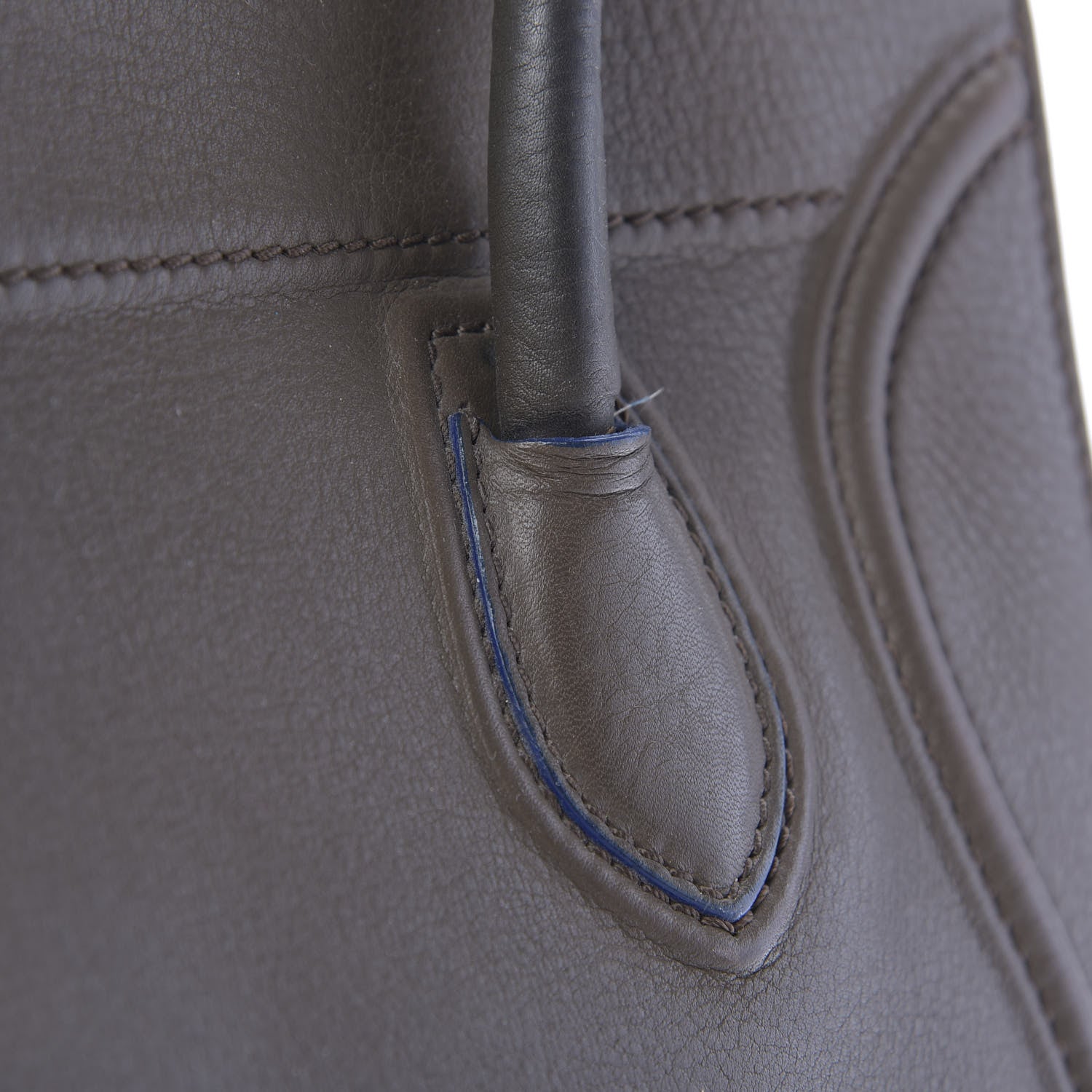 Celine Supple Calfskin Medium Phantom Luggage Khaki Cobalt Trim 27 of 32