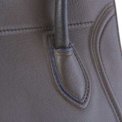 Celine Supple Calfskin Medium Phantom Luggage Khaki Cobalt Trim 27 of 32